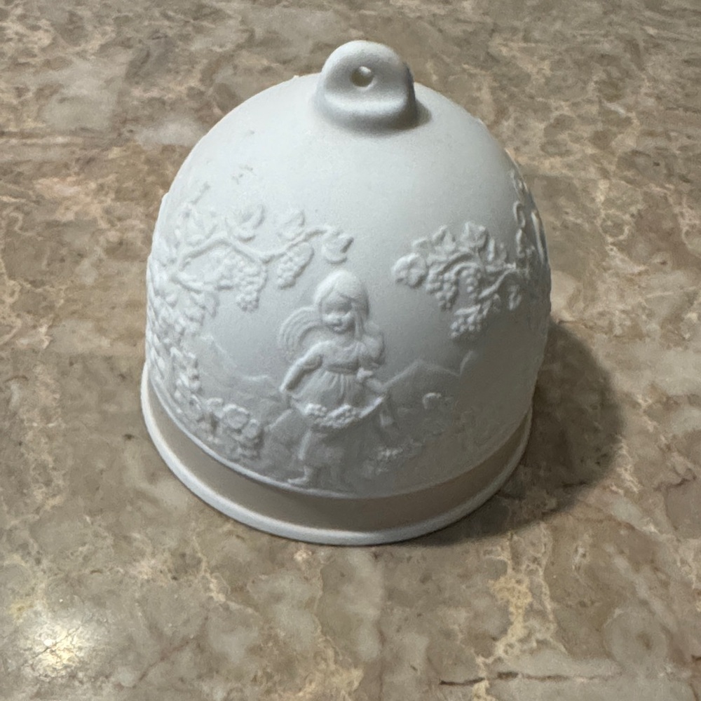 Lladro White and Blue Decorative Bell